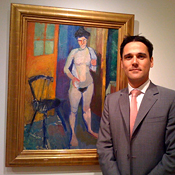 Guy Bennett in front of a Matisse 