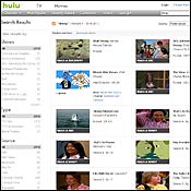 A screenshot of a Disney search on Hulu 