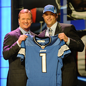 NFL Commissioner Roger Goodell, Matthew Stafford 