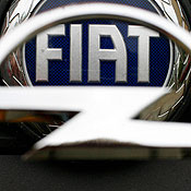 The Fiat and Opel logos 