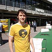 Stefan Liebl protesting tuition fees 