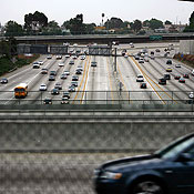 Morning traffic in Los Angeles 