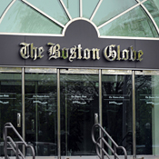 The front entrance of the Boston Globe 