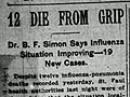Flu headline, 1918