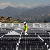 Solar panels cover the roof of a Sam's Club 