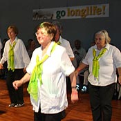 Elderly dancers in Munich convention center 