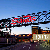 Sign for the Sands casino in Bethlehem, Penn. 
