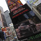 GM car ads in Times Square 