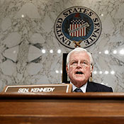 Sen. Kennedy embrace 