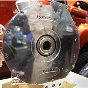 Part of a Hummer H3, a plug-in hybrid SUV 