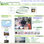 Screen shot of Kiva.org's homepage 