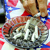 A smoker with a ciagrette 