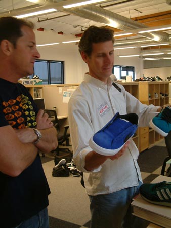 
                Kai Ryssdal talks with Doug Palladini, vice president of marketing for Vans.
                                    (Caitlan Carroll / Marketplace)
                                