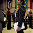 Job seekers wait in line for a job fair