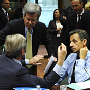 French President Nicolas Sarkozy at E.U. summit 