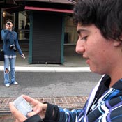 Noah Sall sends his first Tweet on his new iPhone, after purchasing it at the Apple Store at The Grove shopping center in Los Angeles.