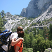 A couple relaxes at Yosemite National Park 