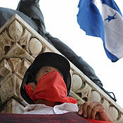 A follower of ousted Honduran President Zelaya 