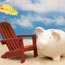 Beach chair and piggy bank