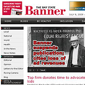 Homepage of the Bay State Banner's Web site 
