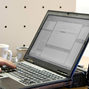 An open laptop 