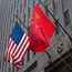 Chinese and American flags