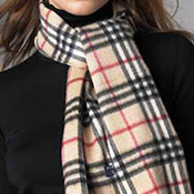 A scarf of trademark Burberry plaid 