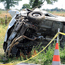 Wreckage from a car accident
