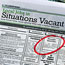 Job vacancies shown in a newspaper