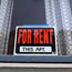 For Rent sign in apartment window in San Francisco