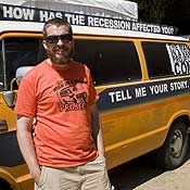 Aaron Heideman with his van 
