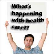 A patient with a health care sign 