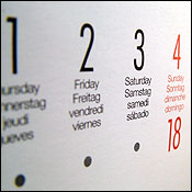 A calendar focused on the weekend 