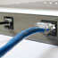 Cables plugged into modem