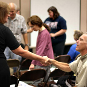 Job seekers at the Senior Job Fair in Arcadia 