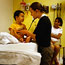 Nurse checks little boy
