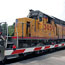 A Union Pacific freight train.