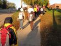 Students walk to school