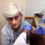 A woman received a flu shot