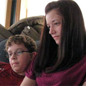 Ashley Kaser, 19, and her brother, Travis, 13.