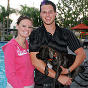 Katherine Clark with her boyfriend Daniel Ray and their dog Cadence.