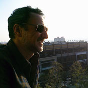 Paul Dergarabedian out on the balcony of his apartment