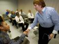 High school students practice job interviewing
