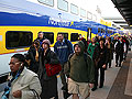 Exiting the train
