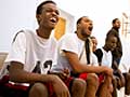 Mohamed Jama with his teammates