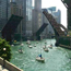 Bridges raised along the Chicago River