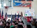 Greeting soldiers home