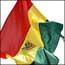 The Bolivian flag waves in the wind