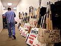 Strike signs wait in MNA hallways