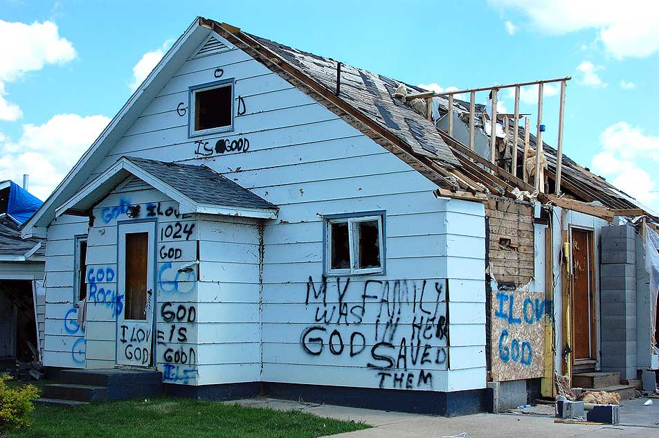 Damaged home in Wadena